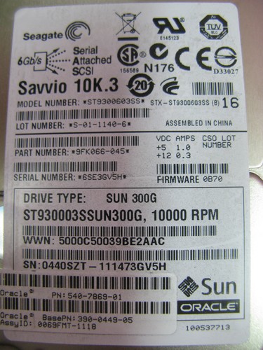 Lot 10 of Sun 540-7869 390-0449 300GB SAS HDD 2.5" 10K RPM Seagate ST9300603SS - 第 2/3 張圖片
