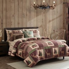 How Plumb Aubrie Home Accents Cozy Cabin 3-Piece King Quilt Bedding Set with ...