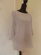 NADINE H Bluse 42 XL Tunika Seide Crêpe Grau