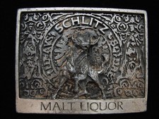 OA09147 VINTAGE 1970s  SCHLITZ MALT LIQUOR  JOS SCHLITZ BREWING CO BEER BUCKLE