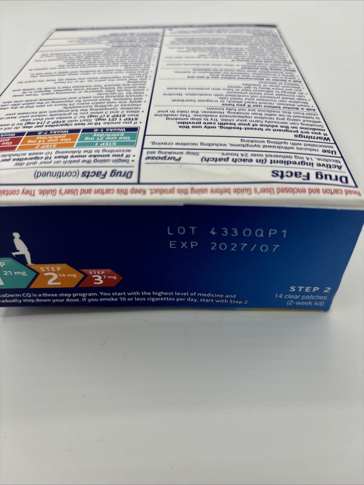 NicoDerm CQ Step 2 Clear Patches, 14mg - 14 Count Exp. 2027
