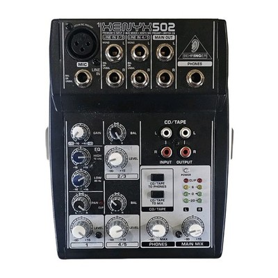 Behringer Xenyx 502 5 Input Mixer Tested Working (No AC Power Cord)