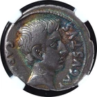 27 BC-AD 14 AR Denarius Augustus Roman Empire VF NGC
