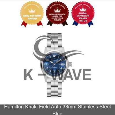 Hamilton Khaki Field Auto 38mm Edelstahl Blau Express / Original