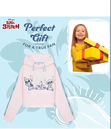 Disney Lilo & Stitch Mädchen Hoodie Stitch Skimmer Pull Over Hoodie S9-10 Jahre rosa - Bild 3 von 5