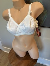 VTG Sears 38B Perma Prest 58404 White Flower Lace Bullet Bra