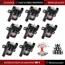 8pc Ignition Coil & Spark Plug Wire Set For Chevy Silverado GMC 4.8L 5.3L 6.0L