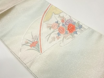 7674252: JAPANESE KIMONO / SILVER KOMA EMBROIDERY KIMONO FOR SUMMER TWILLED PAT