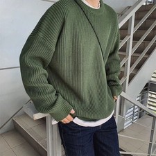Men's Round Neck Sweater 2023 New Autumn/Winter Knit Loose and Thickened Korean