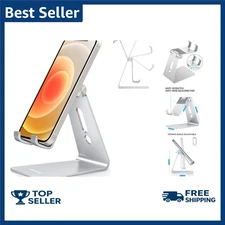 Adjustable Cell Phone Stand, Aluminum Desktop Cellphone Stand with Anti-Slip ...
