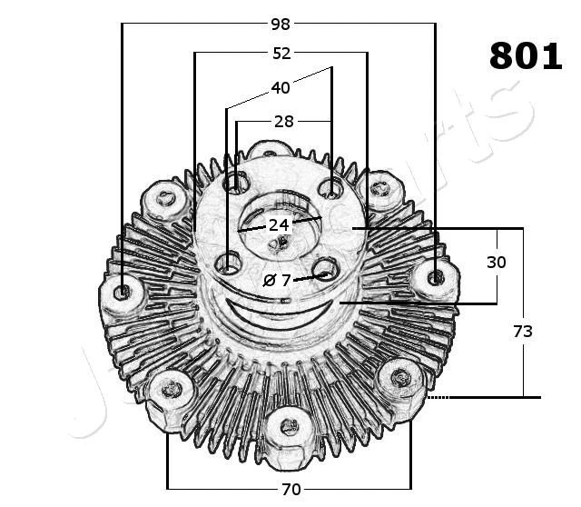 CLUTCH RADIATOR FAN VC-801 FOR G16A 1.6L G13A 1.3L 4cyl - Image 4 of 4