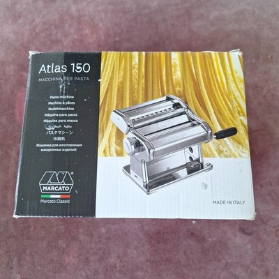 Marcato Atlas 150 Wellness Manual PASTA MAKER MACHINE Chrome Steel~NEW~Open Box