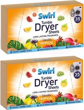 Swirl Tumble Dryer Sheets with Long Lasting Tropical Fragrance, 35 Big Sheets |