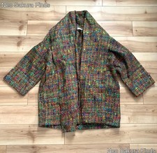MISSONI DONNA Shawl Collar Mohair Blend Multi Tweed Coat Japan Italy Made