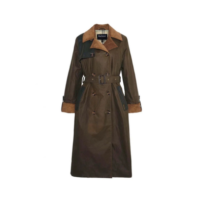 Barbour Brackley Waxed Cotton Trench Coat MSRP$680 British Chic | eBay