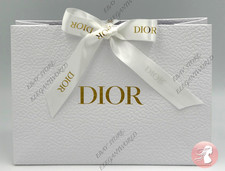 Dior White Textured Paper Gift Bag W 7.75" x H 5.5" x D 3"