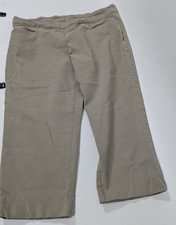 Time  Tru Beige Cropped Pants Size Large 12 14 Stretch Capris