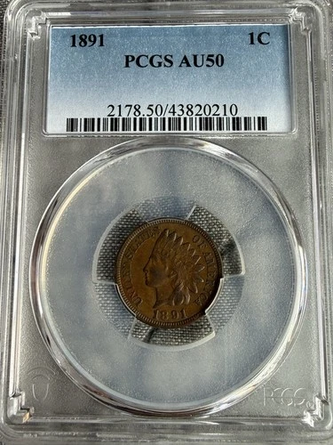 1891 indian head cent PCGS AU50