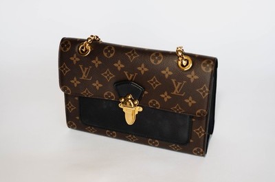 Louis Vuitton Victoire Monogram Noir Chain Bag - Gold HW - Receipt & Dustbag