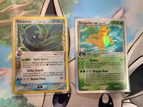 Rayquaza δ Delta Species & Dragonite EX – Delta Species – Raw – Potential PSA 7+