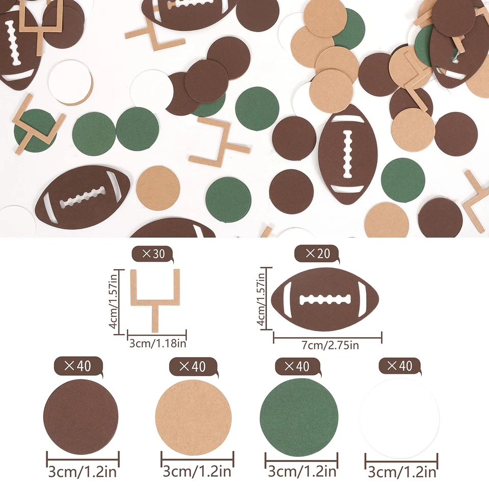 210 Pieces Football Party Table Confetti - First Year Dow，Baby Shower Sport G... - Image 2 of 4