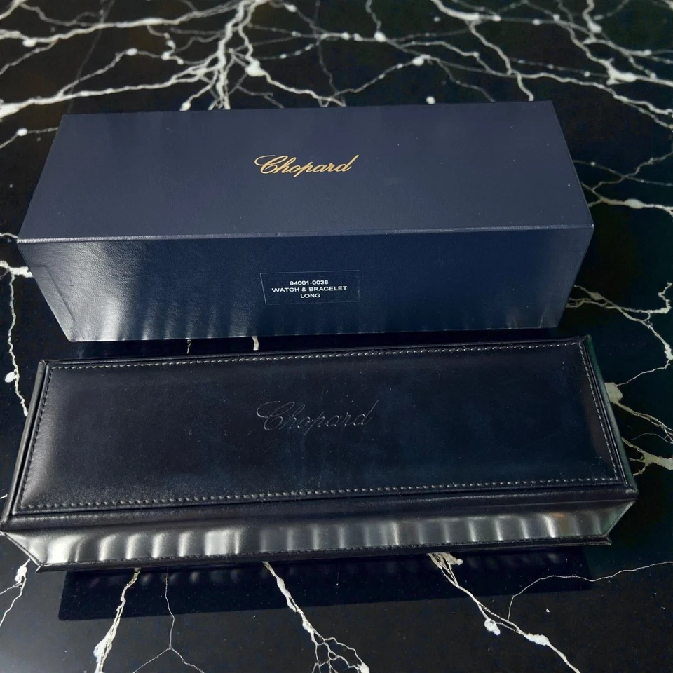 Chopard Long Watch Box Set w/ Outer Box Manual Tag Booklet Display Case #760 - Image 2 of 4
