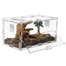 Acrylic Jumping Spider Enclosure Reptile Terrarium with Front Opening Door Re...