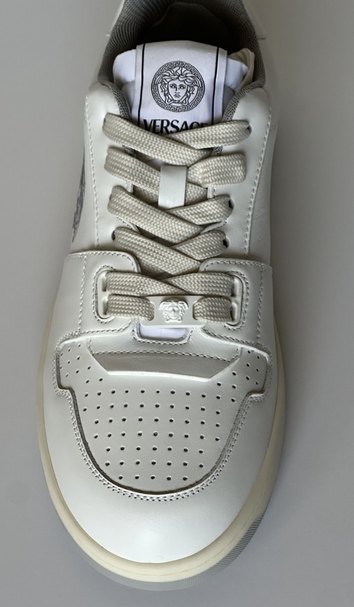 ベルオです Versace Women's Medusa White Leather Sneakers 7 US (37 Euro