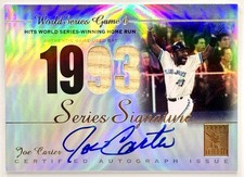 2003 Topps Tribute Joe Carter World Series Signature Auto Bat Toronto Blue Jays