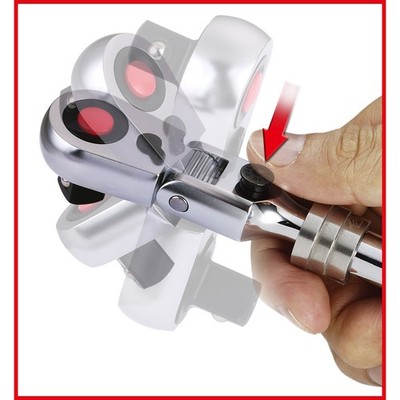 KS TOOLS 1/4'' SlimPOWER Teleskop-Gelenk-Umschaltknarre, 72 Zahn