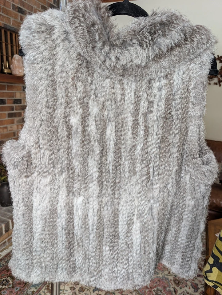 Женский жилет Bagatelle Heritage среднего размера из чистого кроличьего меха супермягкий! - Изображение 2 из 4