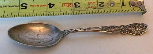 Rare GORHAM STERLING SILVER SPOON H352 Pattern Holly on Handle
