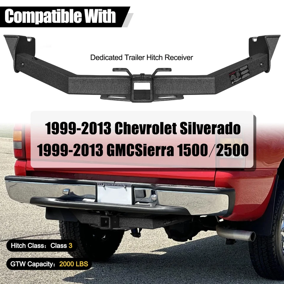 Trailer Hitch Receiver for 1999-2013 Chevrolet Silverado/GMC Sierra 1500 2500 Foto 2 de 4