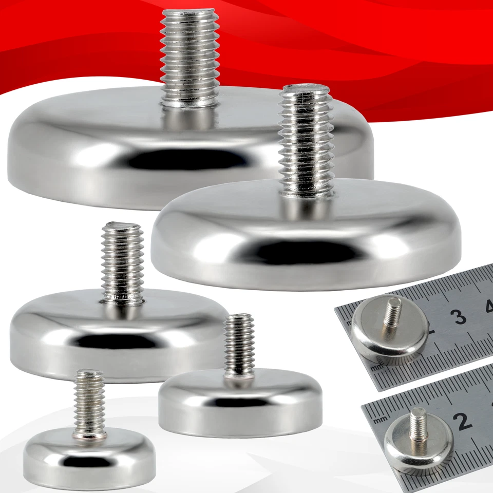 Neodym Magnete Mit Gewinde Topfmagnete Außengewinde Gewindebolzen Zapfen Stark 