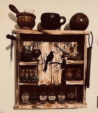 Witches Kitchen Crow Shelf For Herbs, Spices, Condiments Potions‘ Apothecary
