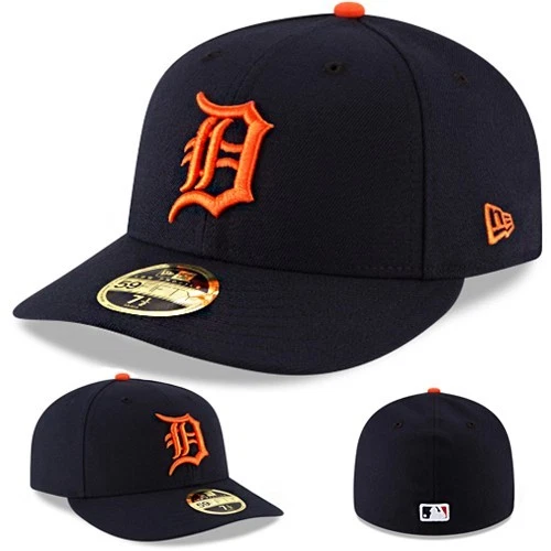 New Era Detroit Tigers Navy Fitted Hat MLB Authentic Low Profile 2018 Road Cap