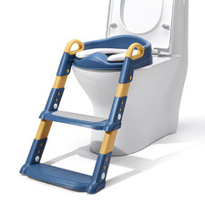 Children Toilet Seat & Ladder Toddler Training Step Up Easy Fold Down For Kids