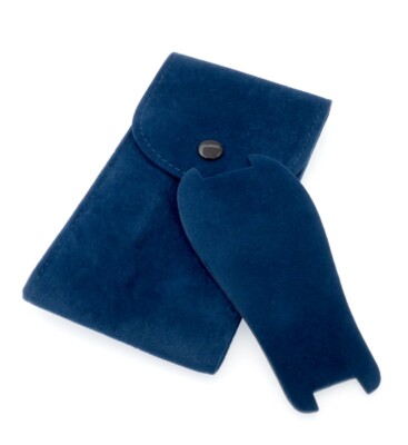Velours-Stoff Traveler Uhren-Reiseetui blau Modell Samson für 1 Uhr