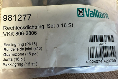 Vaillant Rechteckdichtring, Set a 16 St. Zubehör Ersatzteil 981277 ...