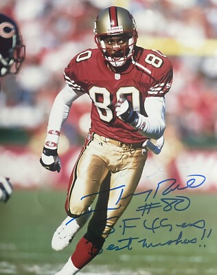 Jerry Rice Signed San Francisco 49ers 8x10 Photo Inscriptions Read