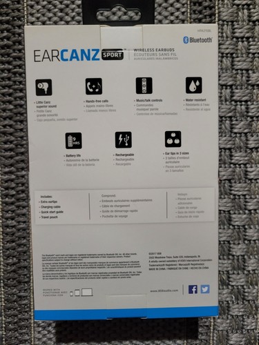 808 Audio EarCanz Sport Wireless Bluetooth Earbud Headphones, Blue/Black, New! - Picture 2 of 2
