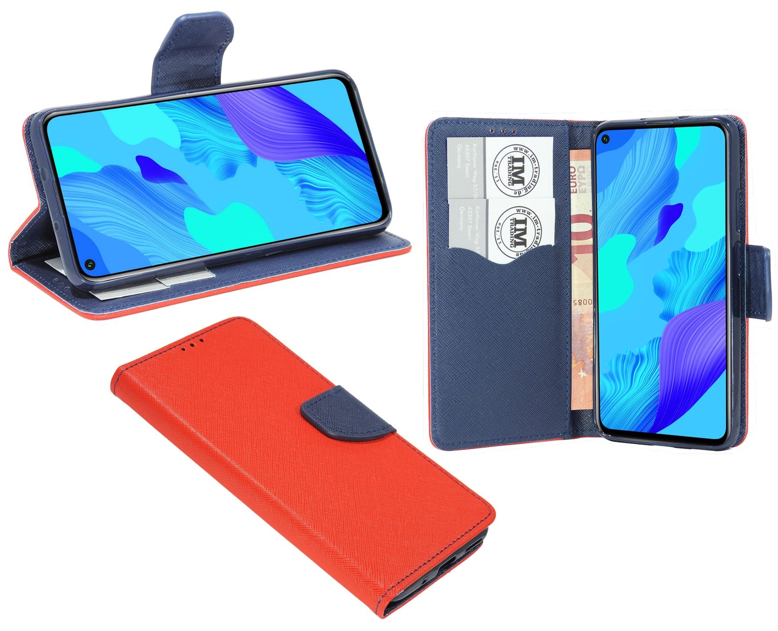 Удобная книга в стиле Hülle Etui Tasche Zubehör в Рот-Блау для чести 20 @COFI