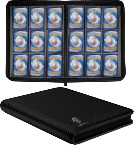 9 Pocket Card Binder, Premium Ringless Trading Card Binder 360 Side Loading Pock