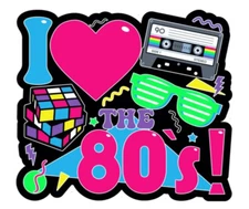 I LOVE THE 80'S CASSETTE TAPE 3.5 X 3.5 STICKER
