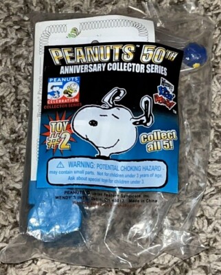 50TH ANNIVERSARY PEANUTS WENDY'S KIDS MEAL TOYS FEATURING SNOOPY