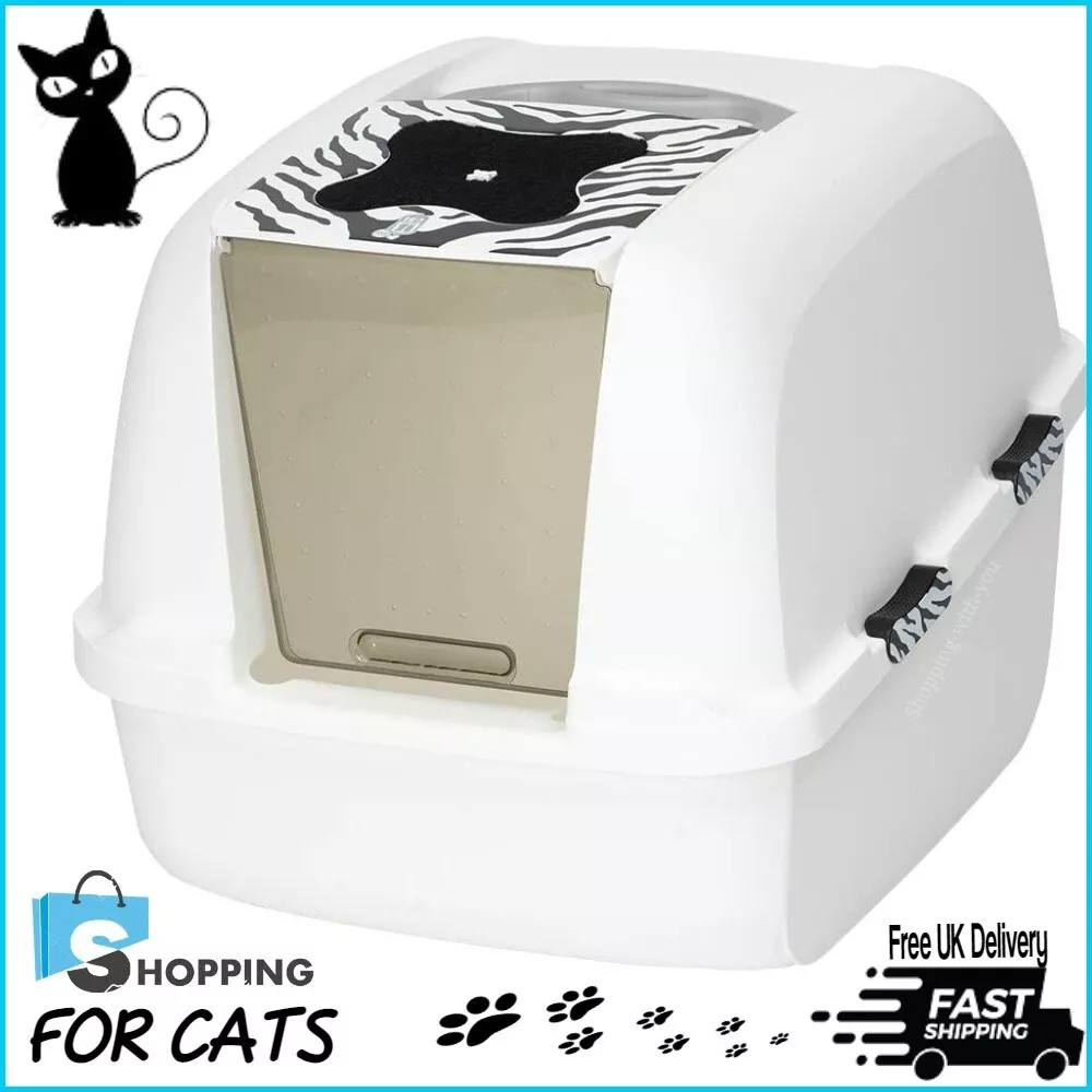 Extra Large Cat Litter Hooded Box Carbon Filter Tray Cats Toilet