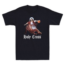 Crossover Basketball Holy Cross Satan Jesus Funny Graphic Vintage Men's T-Shirt