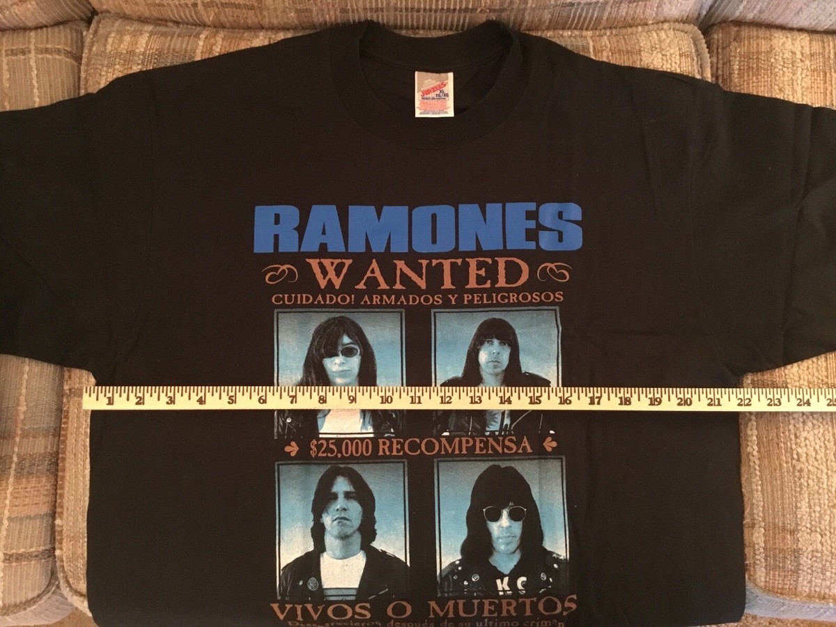 Ramones Vintage T Shirt Size XL Wanted Poster 1996 Final Tour | eBay