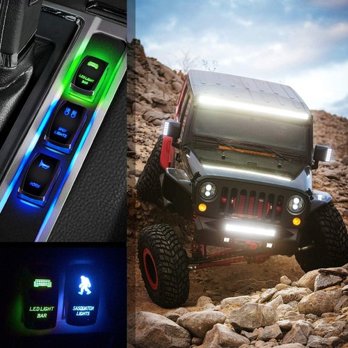 Nilight - Rojo - Barra de Luz LED Interruptor Rocker 5 Pines Láser Encendido/Apagado Luz LED 20A/1 - Imagen 10 de 10