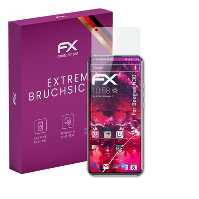 atFoliX Glasfolie für Doogee N30 Displayfolie 9H Schutzpanzer Displayschutzfolie